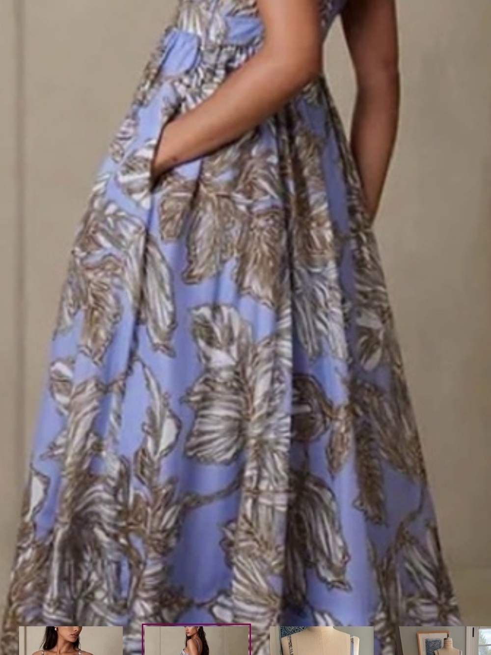 Banana Republic Light Blue Floral Cutout Maxi Sundress Size 14 New - Picture 3 of 16